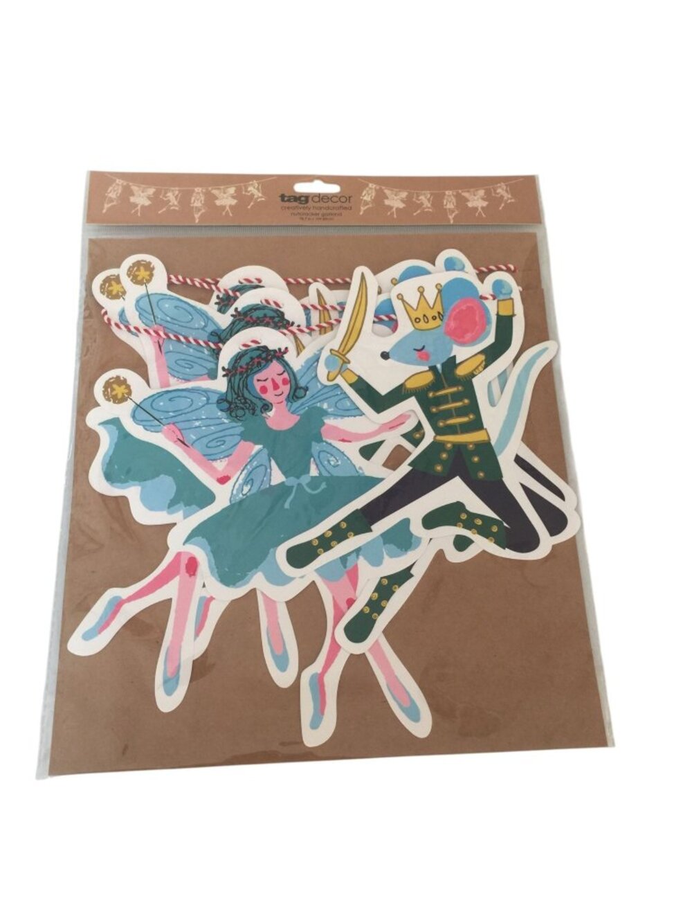 Nutcracker Garland Cardboard 10" x 78" Garland Various Characters Striped String